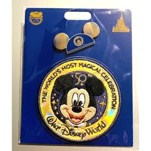 NWT Walt Disney World Parks 50th Anniversary Mickey Mouse Patch Pin Set